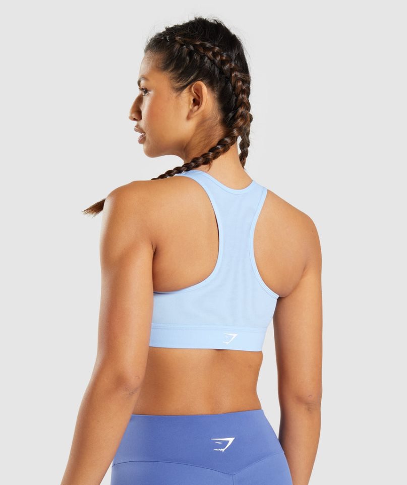 Women's Gymshark Lightweight High Support Sports Bra Light Blue | NZ 8KZBNL